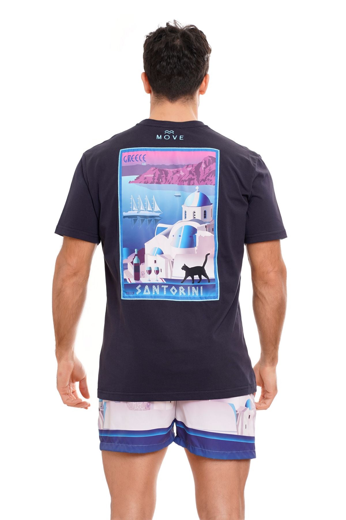 TS Santorini Navy - T-Shirt - Move Beachwear