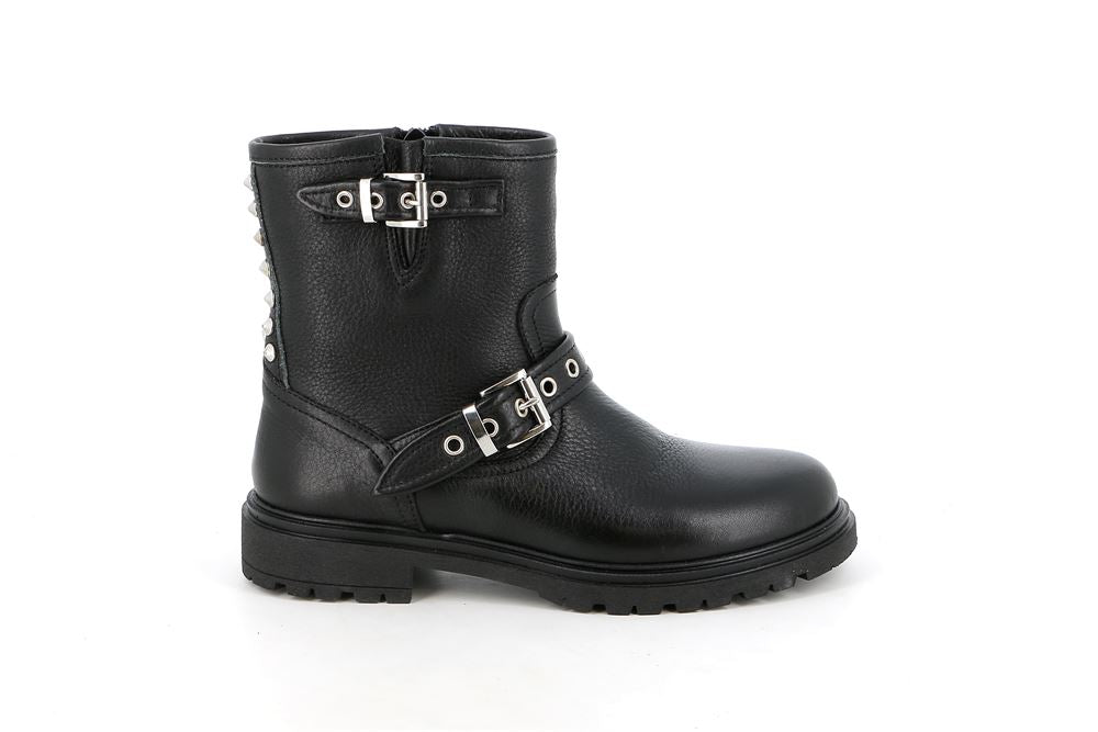 STIVALETTI IN PELLE CON DOPPIA FIBBIA BAMBINA GRUNLAND JUNIOR