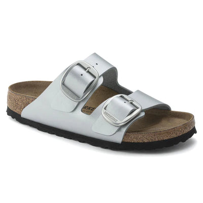 SANDALI ARIZONA BIG BUCKLE SILVER BIRKENSTOCK DONNA