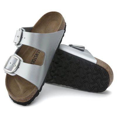 SANDALI ARIZONA BIG BUCKLE SILVER BIRKENSTOCK DONNA