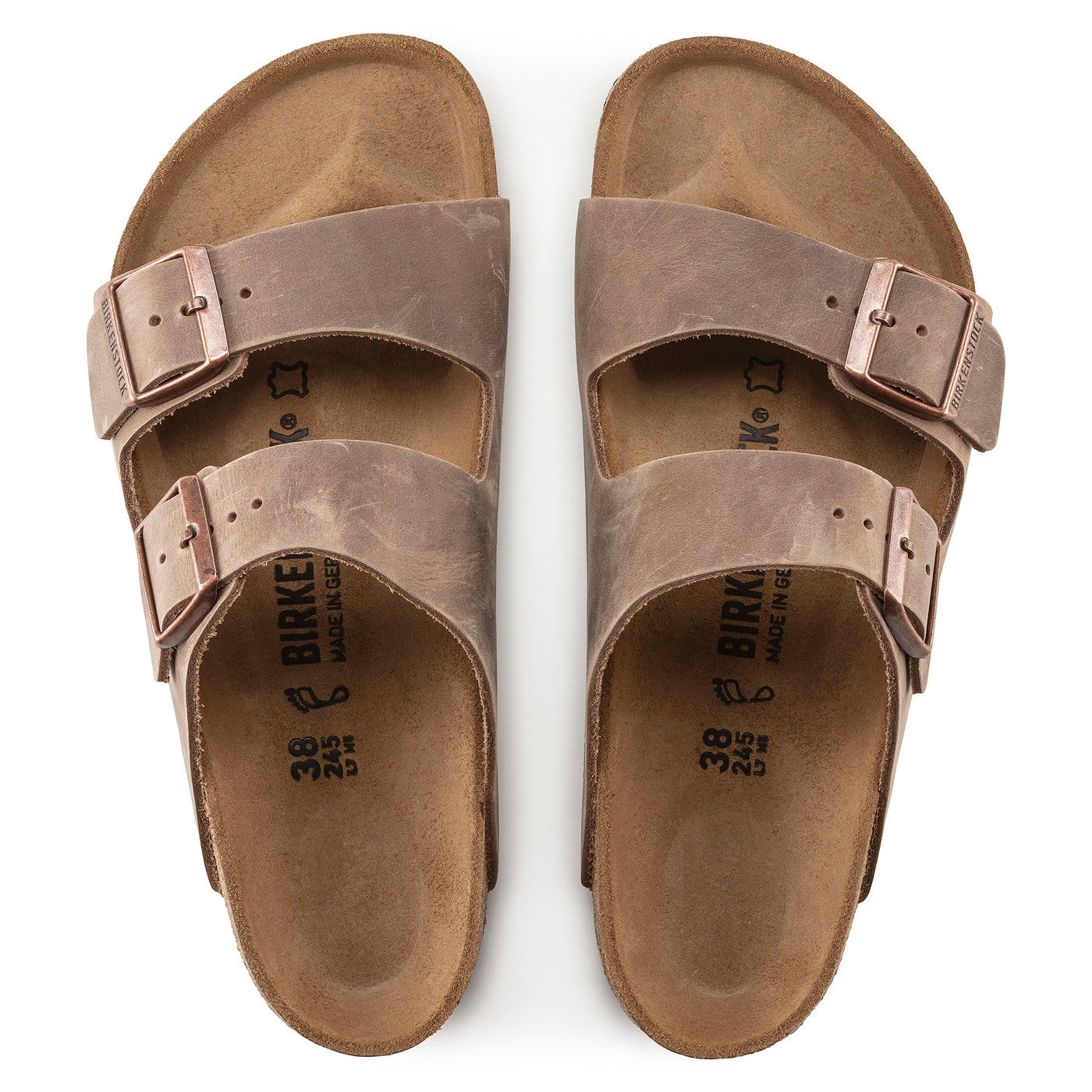 SANDALI ARIZONA TABACCO BROWN OILED LEATHER BIRKENSTOCK UNISEX