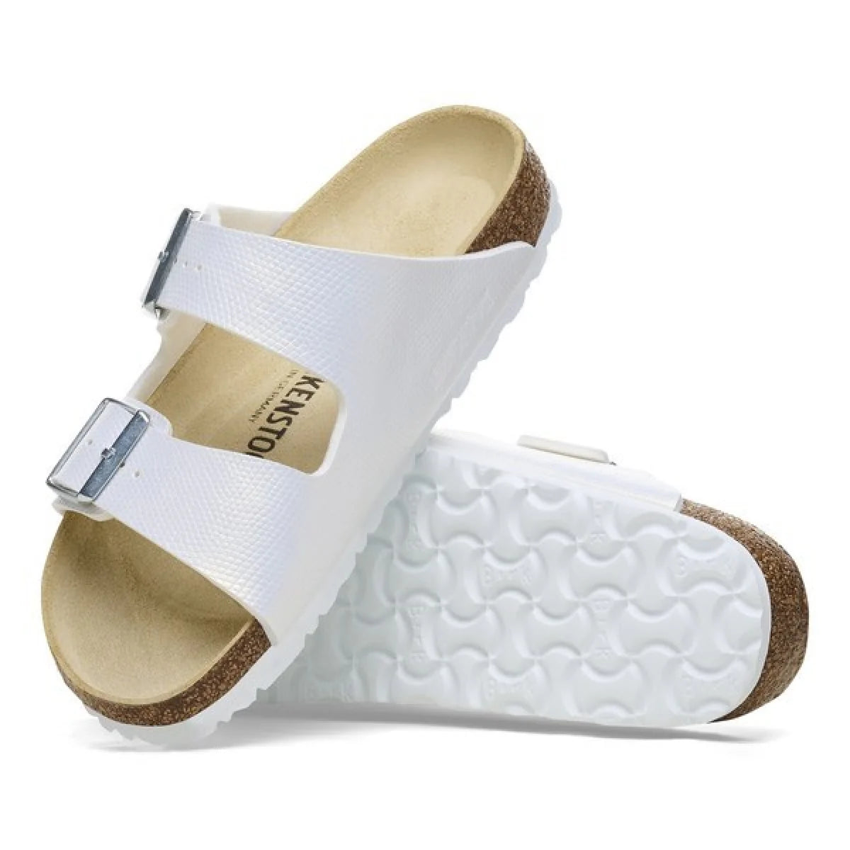 SANDALI ARIZONA SHINY LIZARD WHITE BIRKO FLOR BIRKENSTOCK DONNA