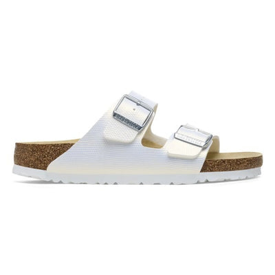 SANDALI ARIZONA SHINY LIZARD WHITE BIRKO FLOR BIRKENSTOCK DONNA