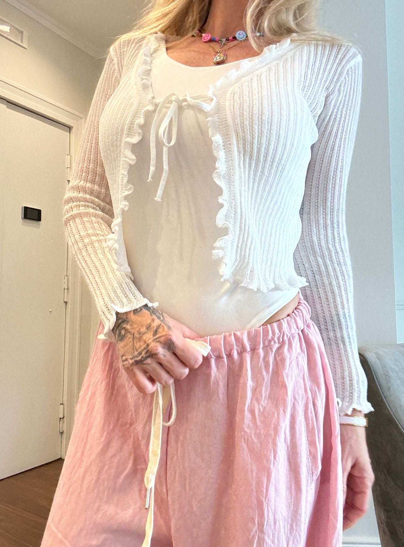 3826 Bianco - Maglie - Kappaò Pink