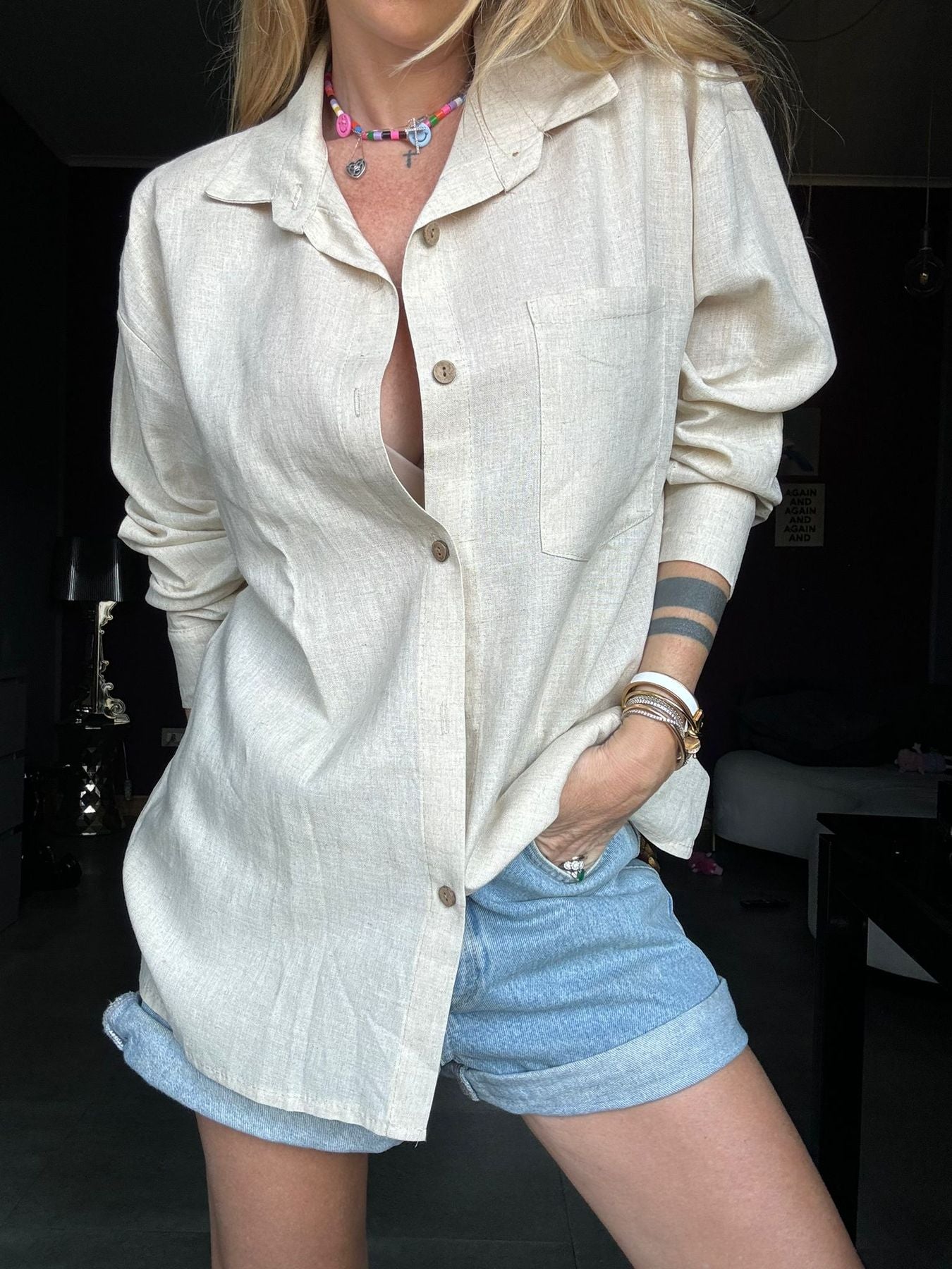 2437 Beige - Camicie - Pink