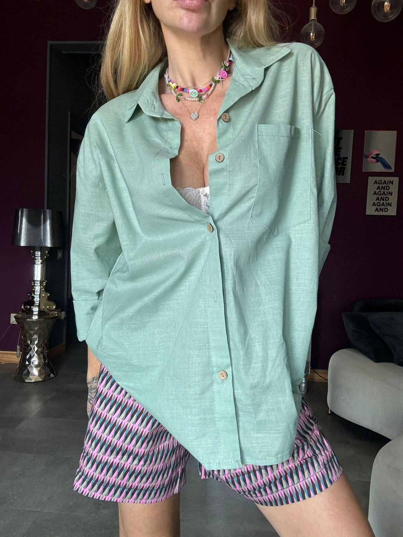 2437 Verde - Camicie - Pink