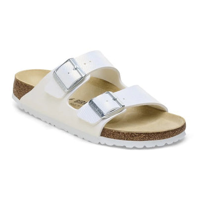 SANDALI ARIZONA SHINY LIZARD WHITE BIRKO FLOR BIRKENSTOCK DONNA
