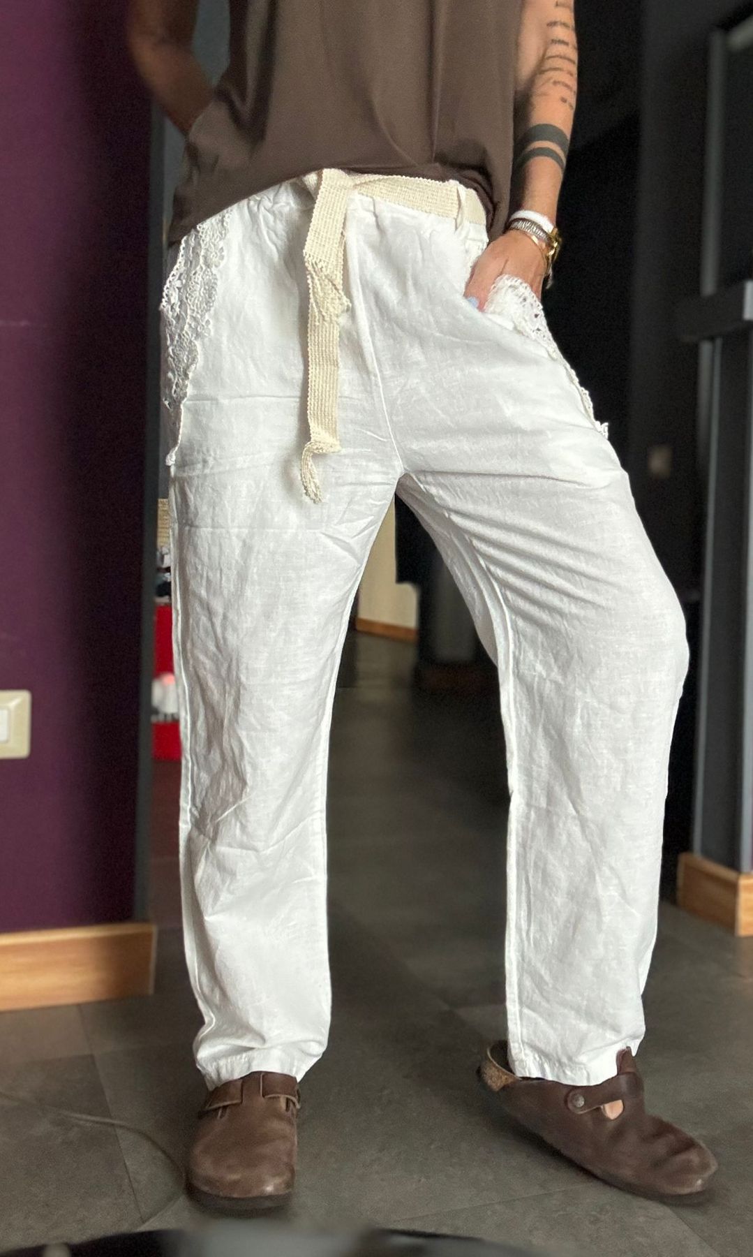 32493 Bianco - Pantaloni - Kappaò Pink