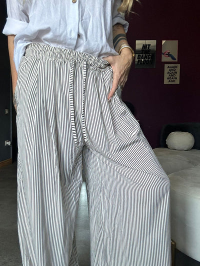 5905 Righe Nero - Pantaloni - Kappaò Pink