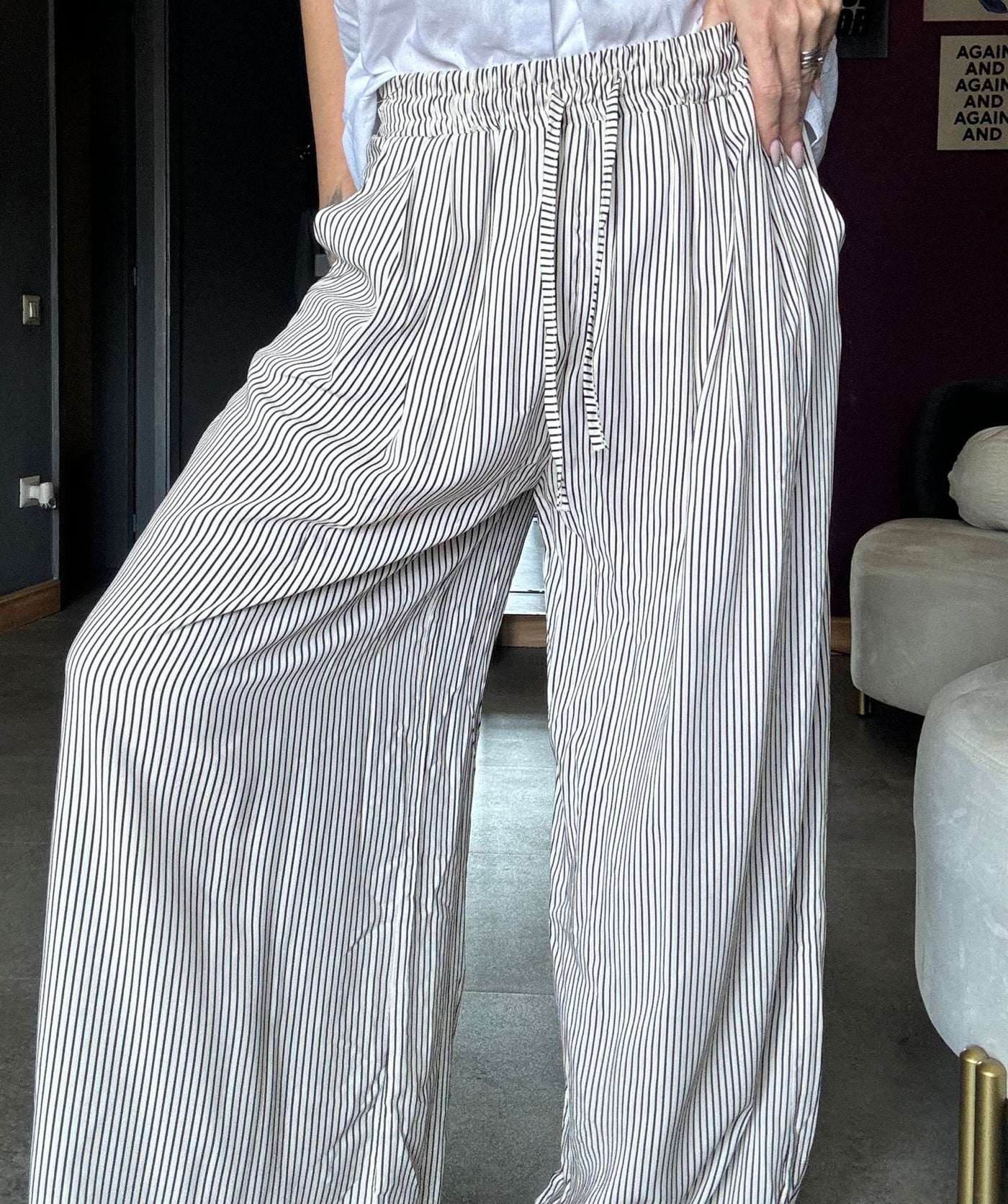 5905 Righe Nero - Pantaloni - Kappaò Pink