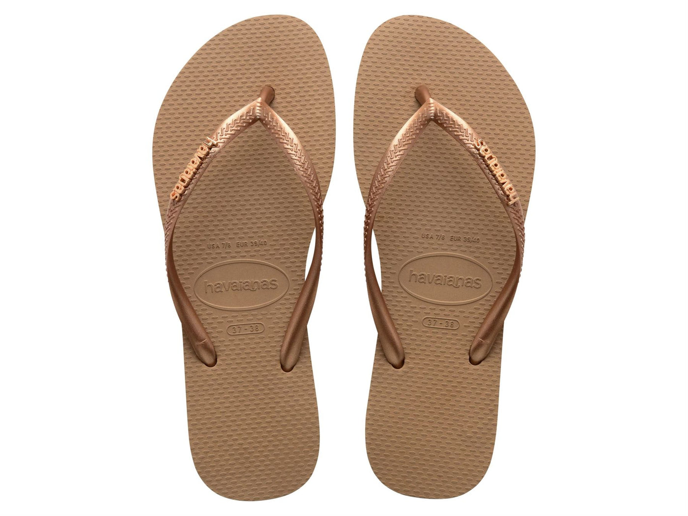 Slim Logo Metallic Rose Gold - Infradito - Havaianas