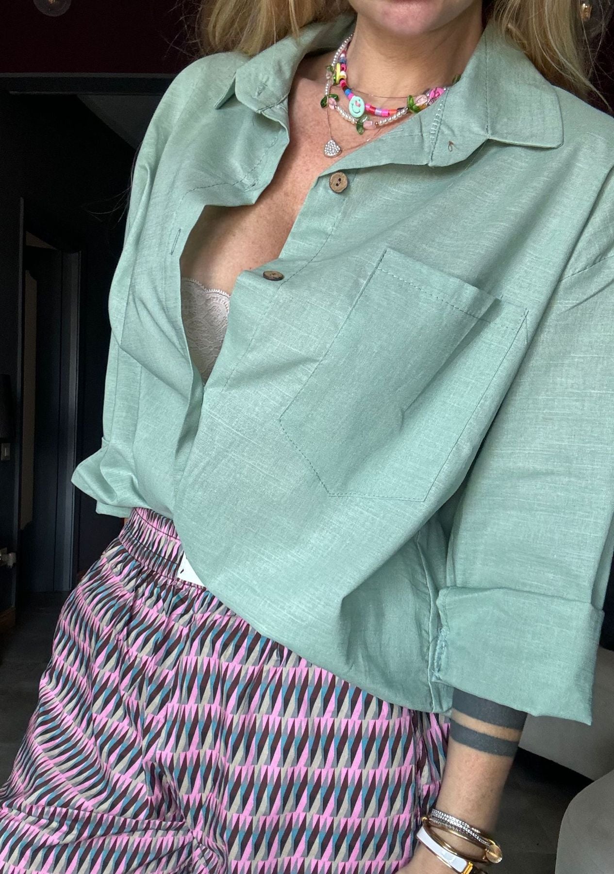 2437 Verde - Camicie - Pink
