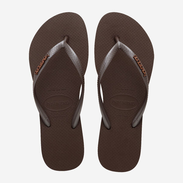 Slim Logo Metallic Dark Brown - Infradito - Havaianas