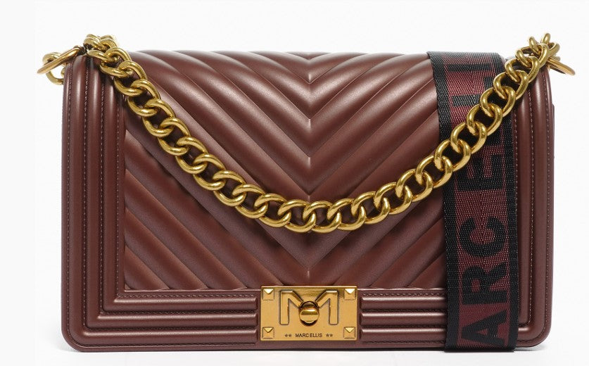 Flat M_24 Chocolate/Light Ottone - Borse - Marc Ellis