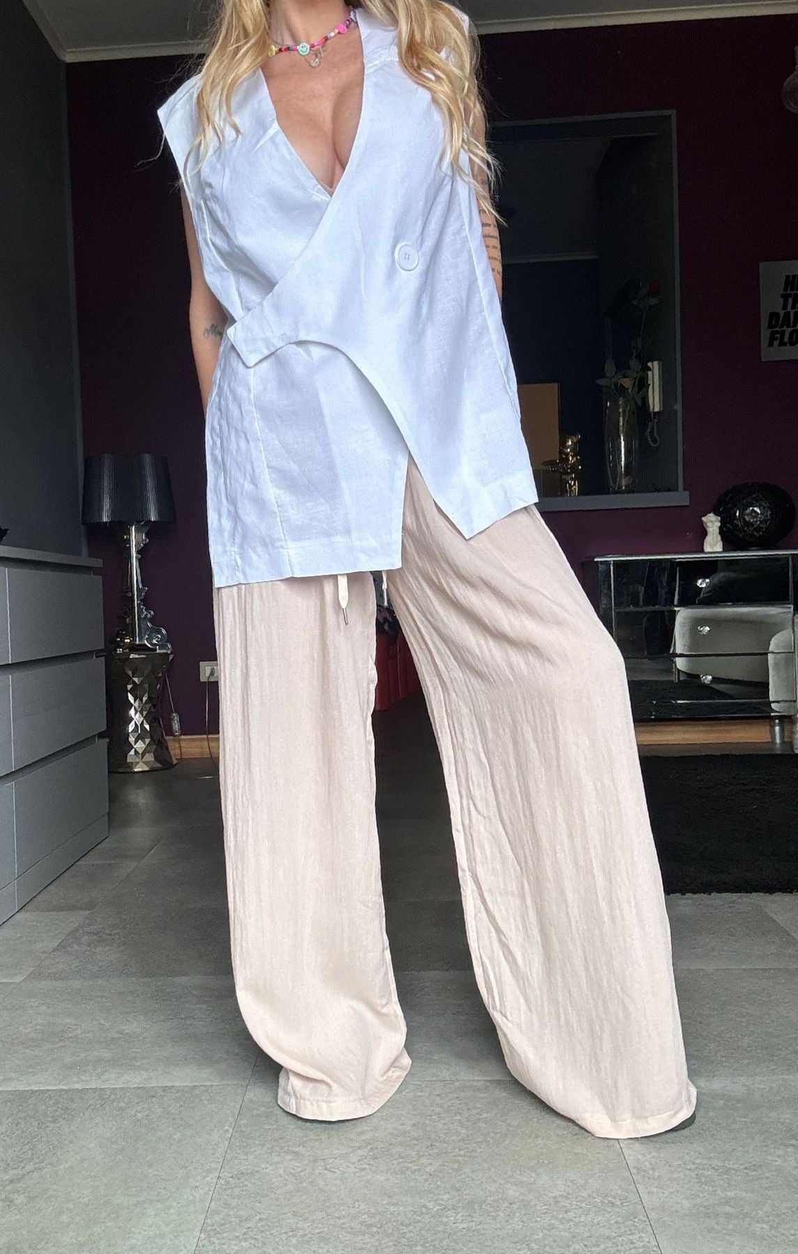 14758 Bianco - Smanicato - Pink