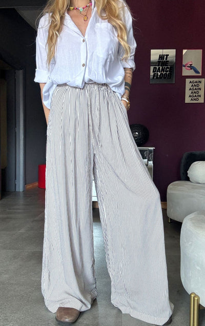 5905 Righe Nero - Pantaloni - Kappaò Pink