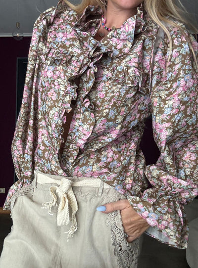 6705 Marrone/Fiori - Camicie - Kappaò Pink