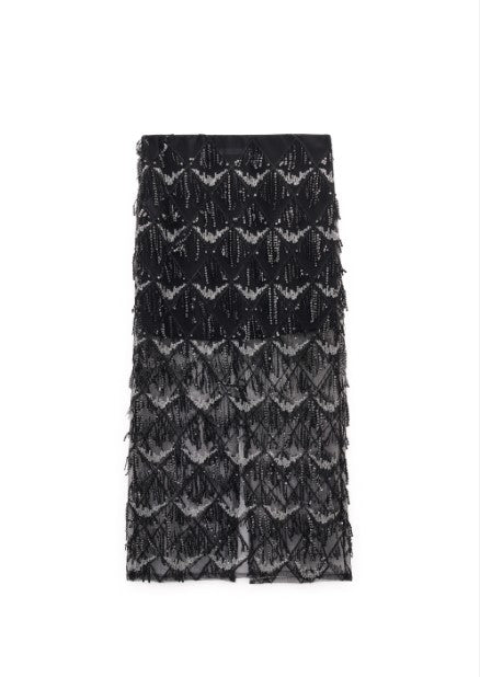 GONNA PAILLETTES 0378 NERO LUMINA DONNA