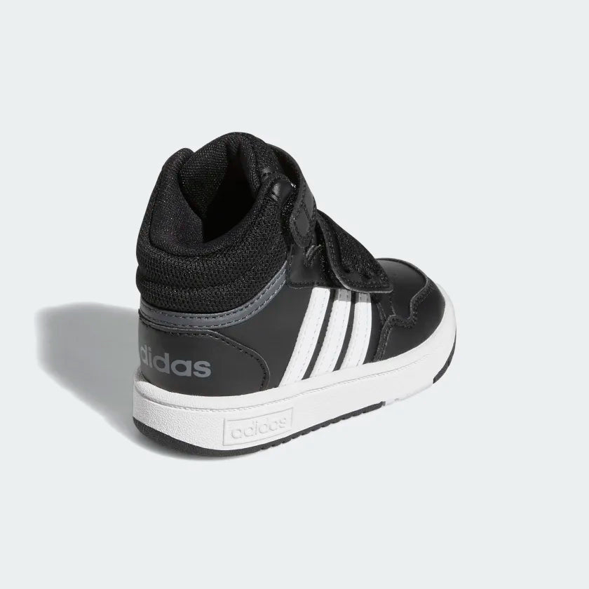 SNEAKERS ADIDAS HOOPS MID IN ECOPELLE CON CHIUSURA A STRAPPO E  LACCI UNISEX BAMBINO