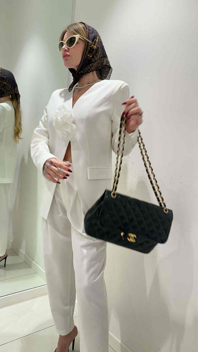 0647 Bianco - Pantaloni - Lumina