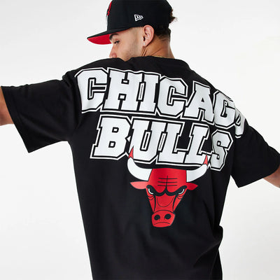 T-SHIRT CHICAGO BULLS NBA GRAPHIC NERA NEW ERA UOMO