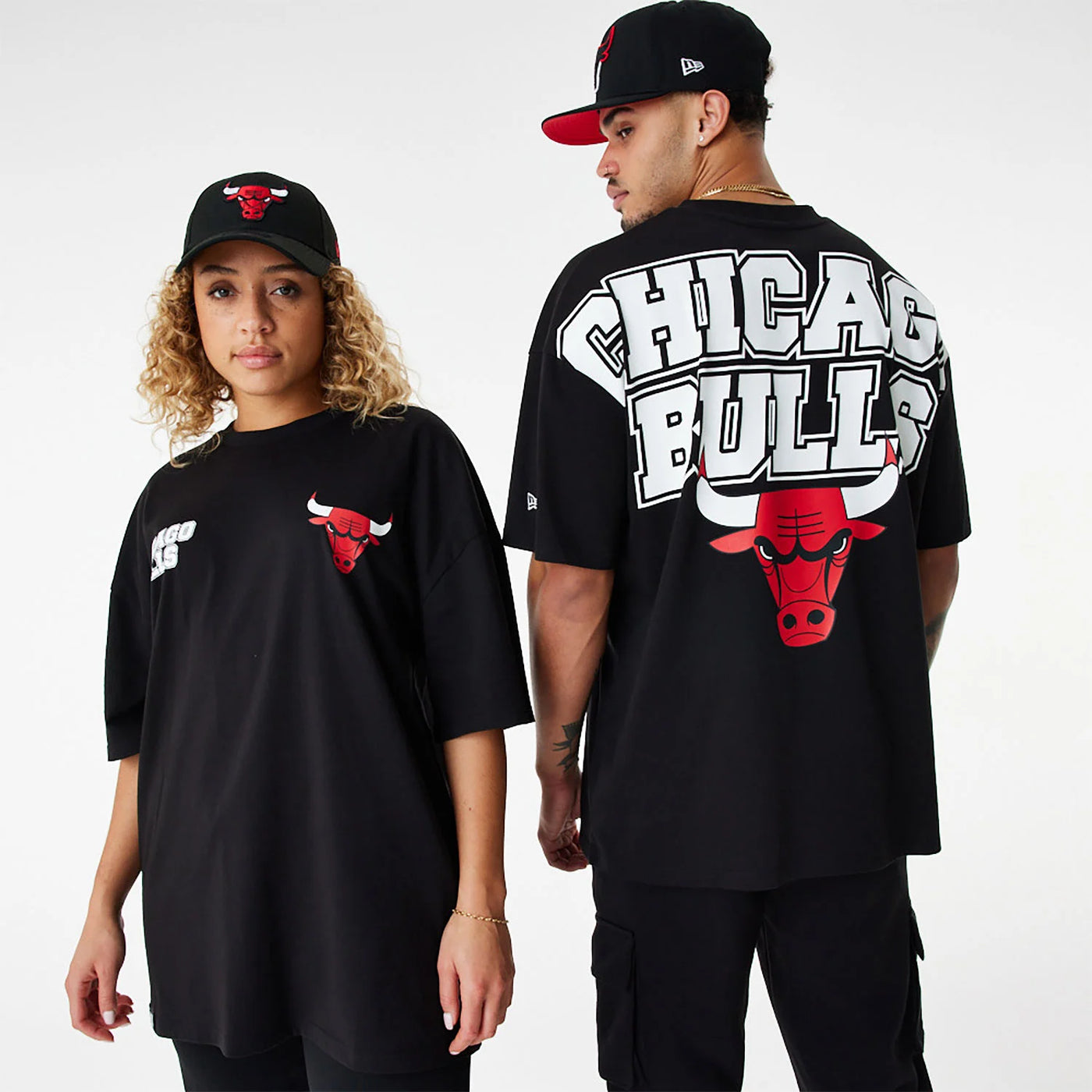 T-SHIRT CHICAGO BULLS NBA GRAPHIC NERA NEW ERA UOMO