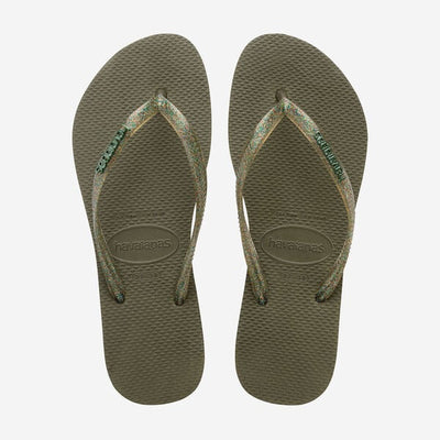 INFRADITO SLIM LOGO METALLIC GREEN HAVAIANAS DONNA