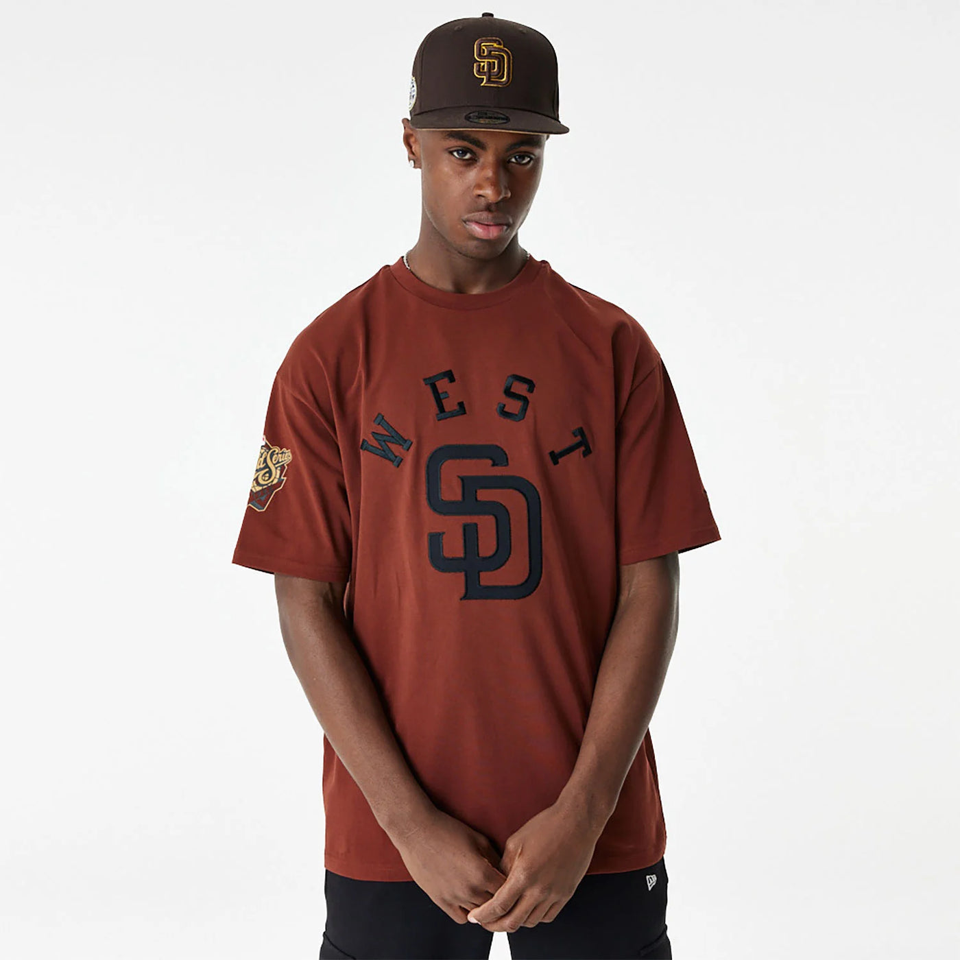 T-SHIRT SAND DIEGO PADRES MLB HERITAGE MARRONE NEW ERA UOMO