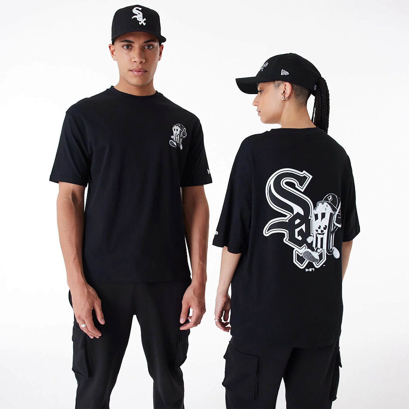 T-SHIRT OVERSIZE CHICAGO WHITE SOX MLB FOOD GRAPHIC NERA NEW ERA UOMO