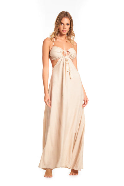 ABITO LUNGO NIGHT DRESS BEIGE COTAZUR DONNA