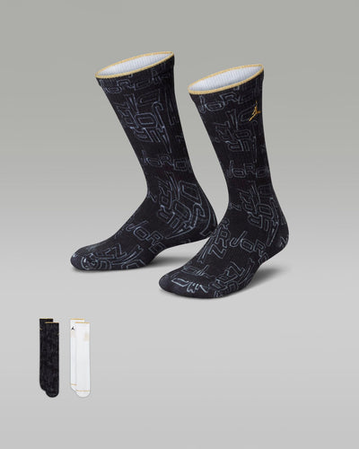 SET CALZINI NIKE JORDAN BLACK & GOLD 2PK CREW
