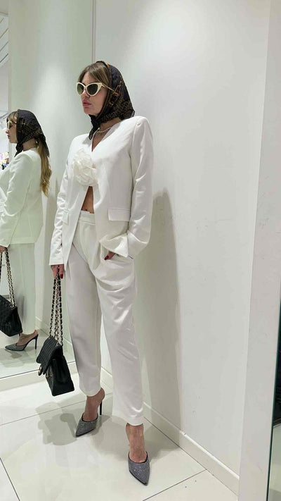 0647 Bianco - Pantaloni - Lumina