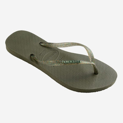 INFRADITO SLIM LOGO METALLIC GREEN HAVAIANAS DONNA