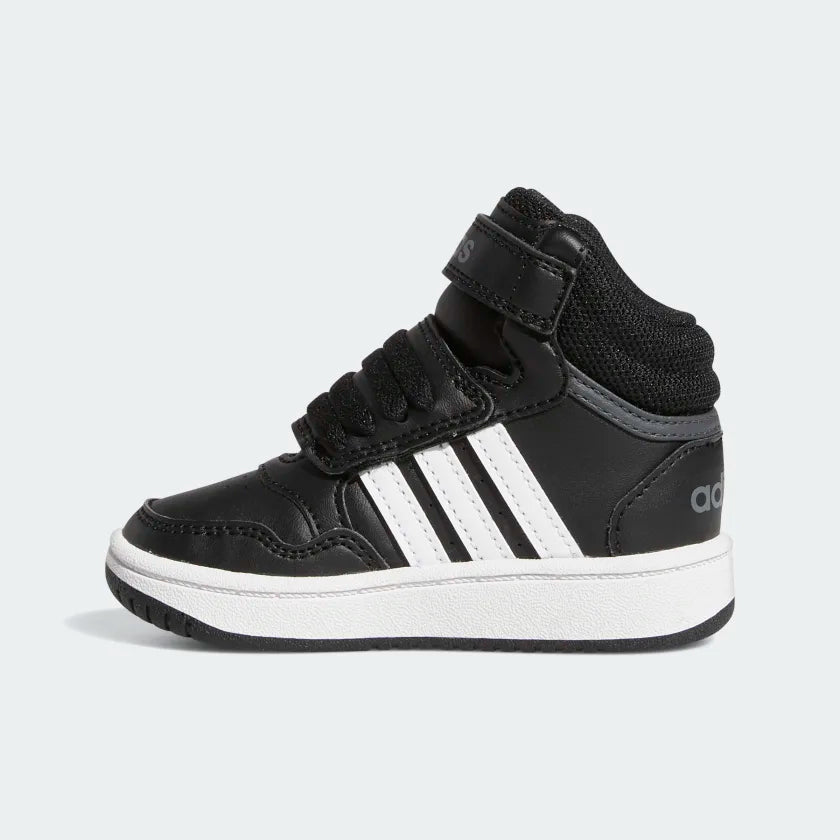 SNEAKERS ADIDAS HOOPS MID IN ECOPELLE CON CHIUSURA A STRAPPO E  LACCI UNISEX BAMBINO