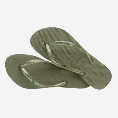 INFRADITO SLIM LOGO METALLIC GREEN HAVAIANAS DONNA